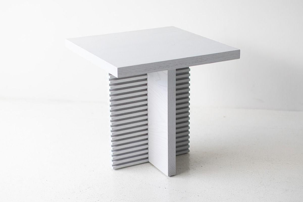 Bertu Tables, Cicely Wood Side Table, Modern, White

This White Wood Side Table - The Cicely is beautifully constructed from solid oak in Ohio, USA. Each side table is hand-made and finished with a beautiful matte commercial grade finish. It is