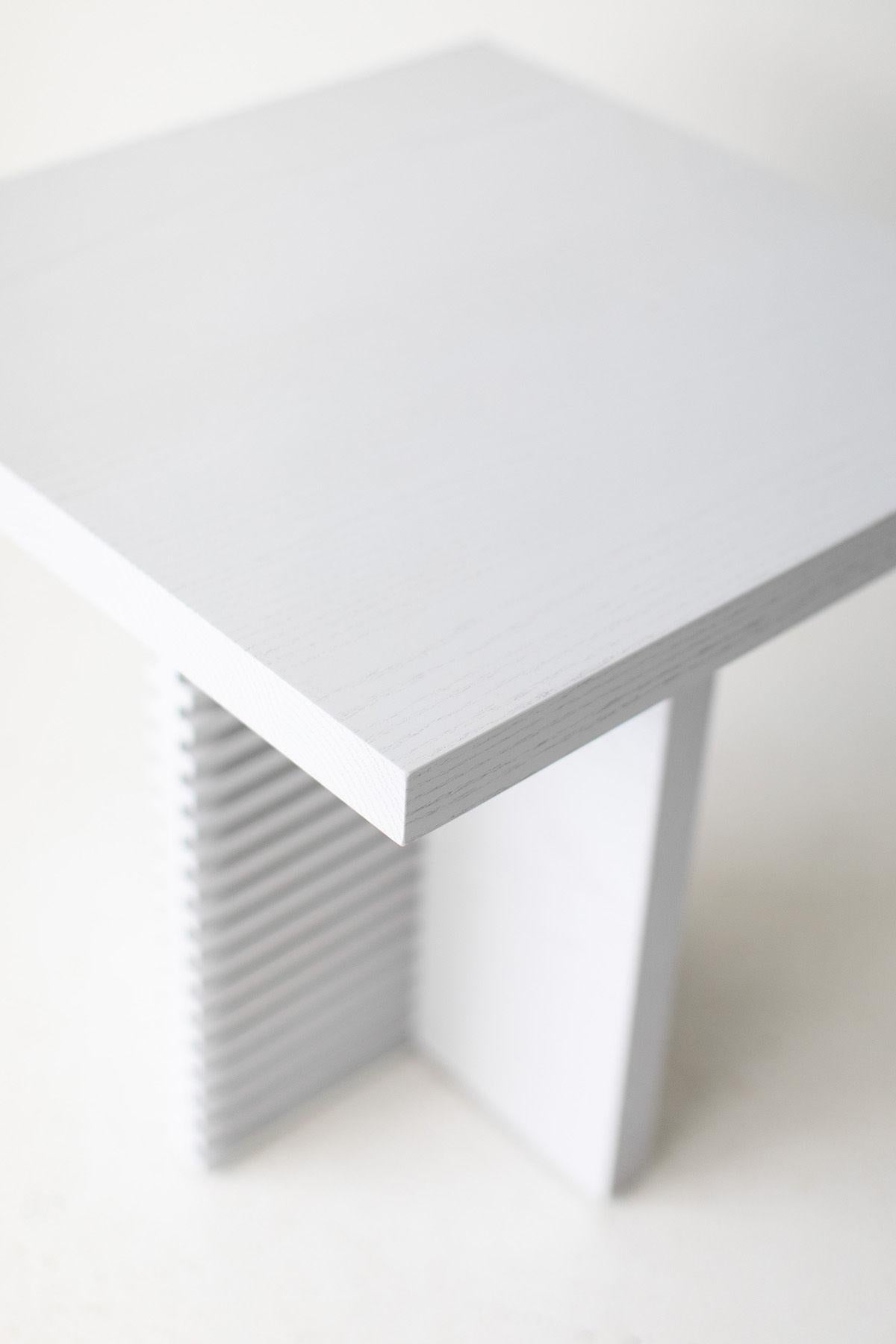 Bertu Tables, Cicely Wood Side Table, Modern, White In New Condition For Sale In Oak Harbor, OH