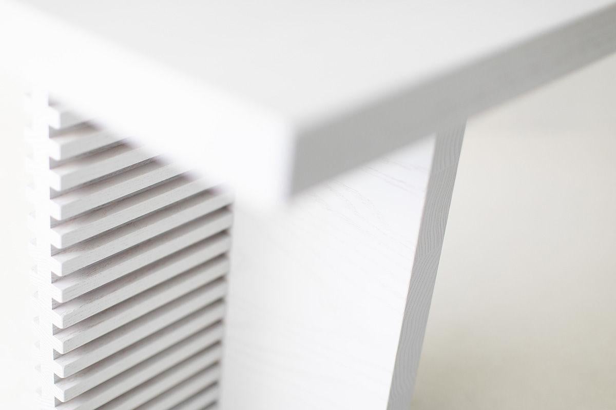 Bertu Tables, Cicely Wood Side Table, Modern, White For Sale 1