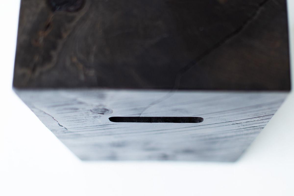 Hand-Crafted Bertu Tables, Cutout Wood Side Table, Modern For Sale