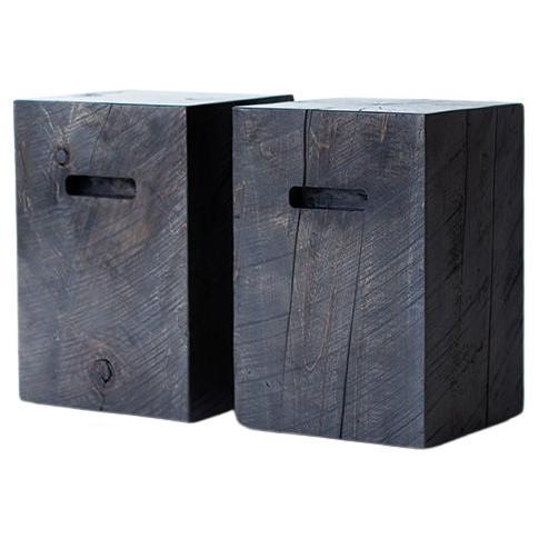 Bertu Tables, Cutout Wood Side Table, Modern