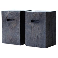 Bertu Tables, Cutout Wood Side Table, Modern
