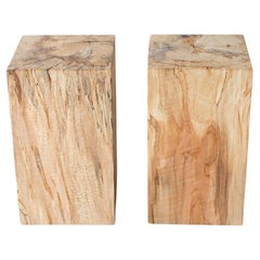 Bertu Wood Side Tables, Square Side Table, Maple and Commercial Grade Finish