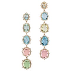 Goshwara  Oval Beryl And Diamond Earrings