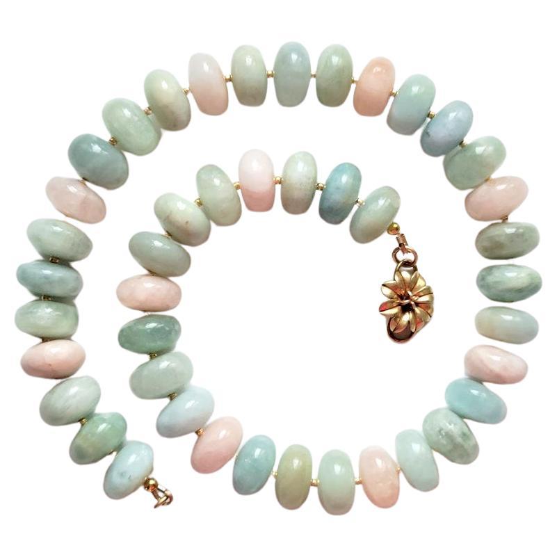 Beryl Aquamarine Morganite Necklace For Sale