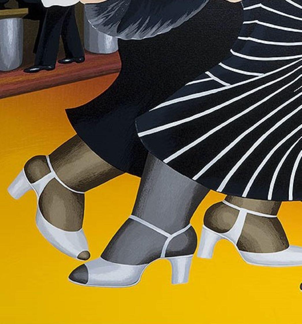 Bailando en el QE2 - Arte naïf, cómico, colorido, Arte popular, vida cotidiana - Print de Beryl Cook