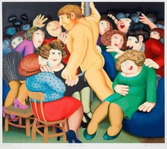 Ladies Night - Naïve art, comical, colourful, Folk art, everyday life