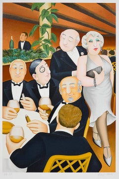 The Baron Entertains - Naïve art, comical, colourful, Folk art, everyday life