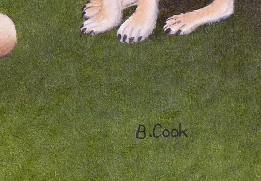 Großes Ölgemälde „Das friedliche Königreich“ von Beryl Cook, Britisch, naiv, Tiere 4