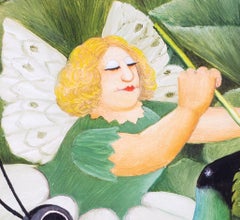 'Playing the Musical Saw' by Beryl Cook, British, 20th Century signed original