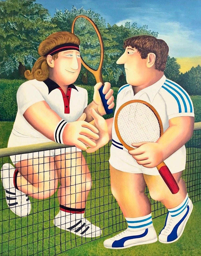 Beryl Cook - TENNIS Hand Drawn Signed Lithograph, Borg vs. Connors ...