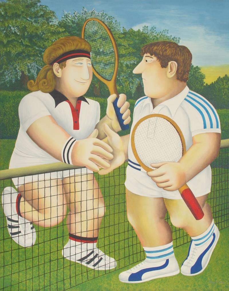 Tennis, Lithograph by Beryl Cook