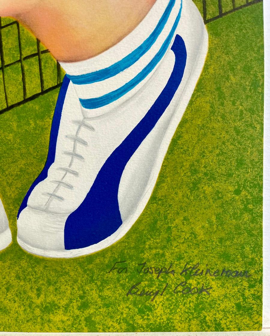 TENNIS Signed Lithograph, Tennis Match Borg vs. Connors Rivalry, British Humor 1