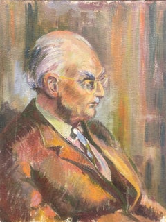  1960's British Original Oil Painting - Wise Man Portrait