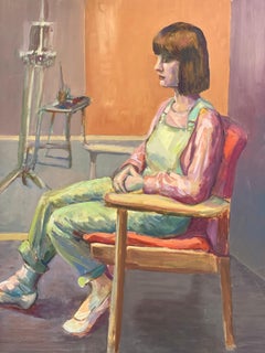 Large 1960's British Original Oil Painting - Female Artist 