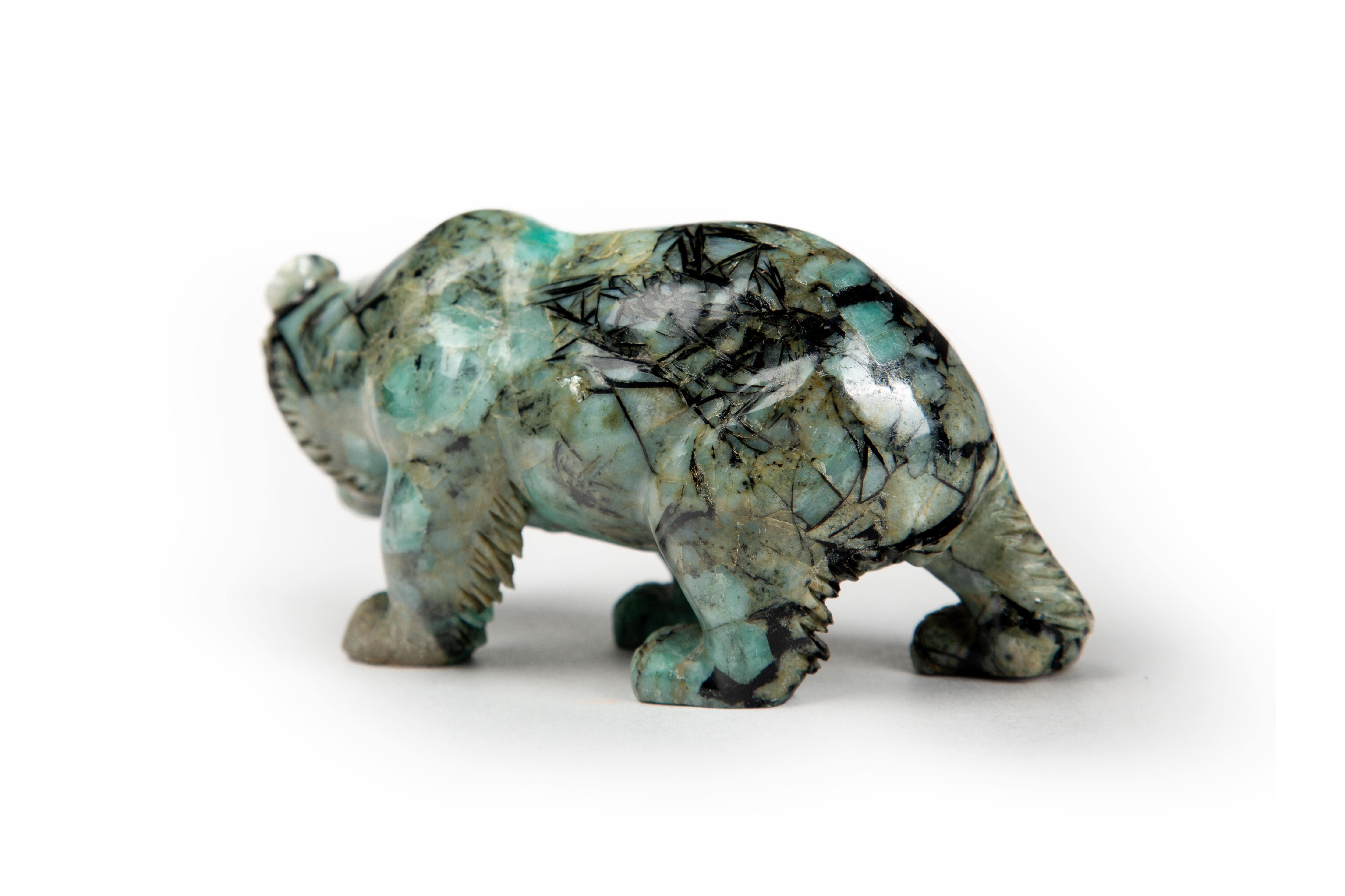 Precious Stone Beryl Emerald Bear For Sale