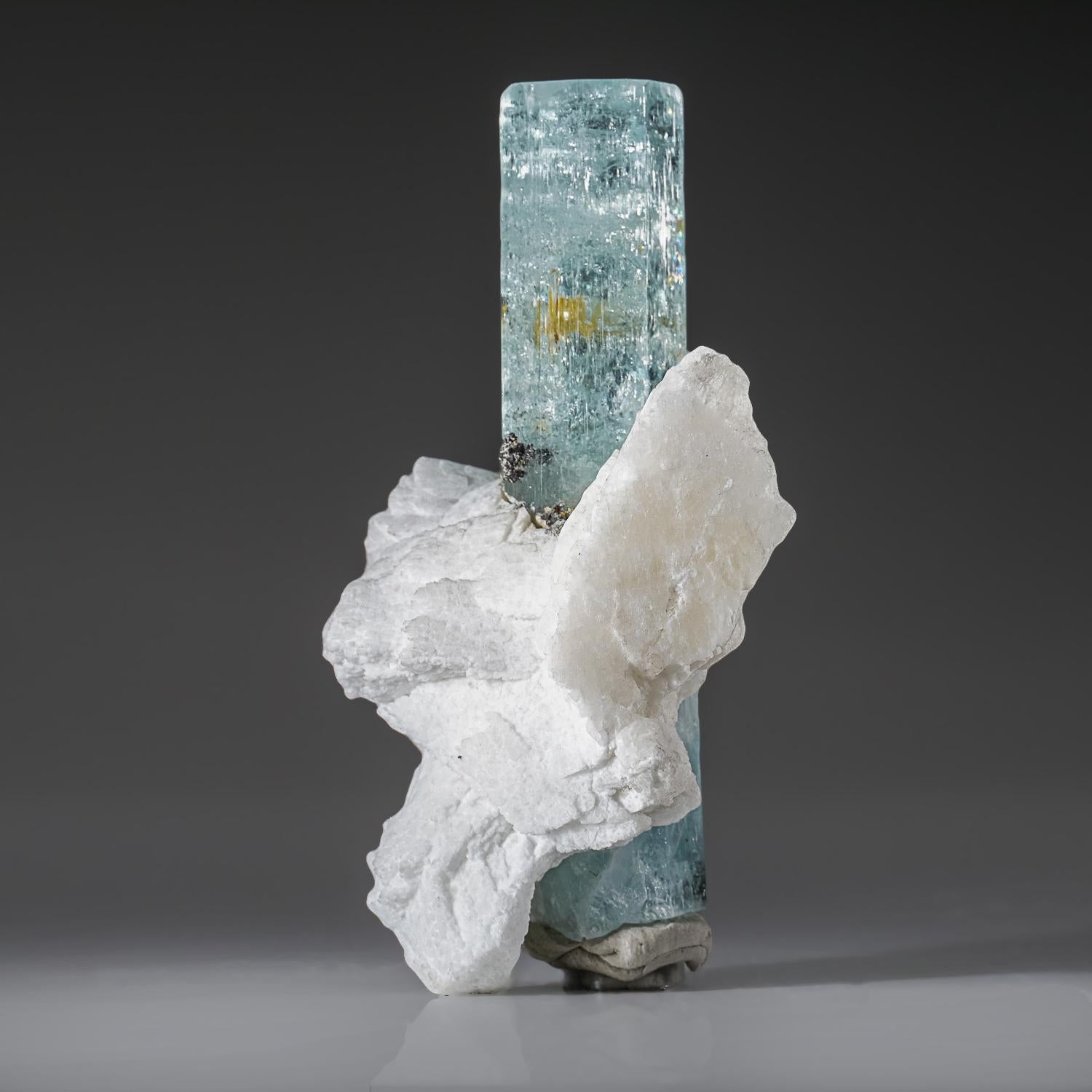 Pakistani Beryl var. Aquamarine in Albite from Shigar Valley, Shigar District, Gilgit-Balt For Sale