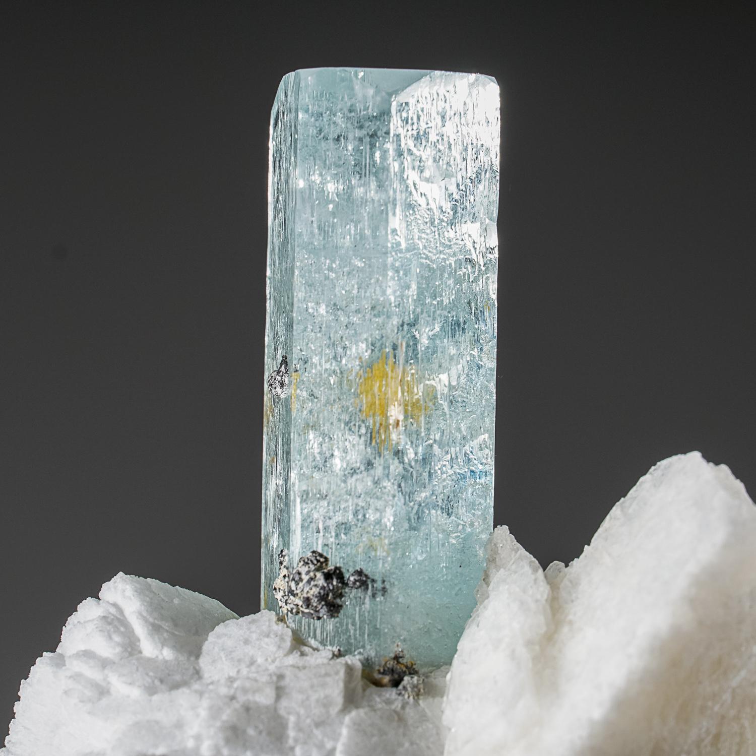 Beryl var. Aquamarine in Albite from Shigar Valley, Shigar District, Gilgit-Balt In New Condition For Sale In New York, NY