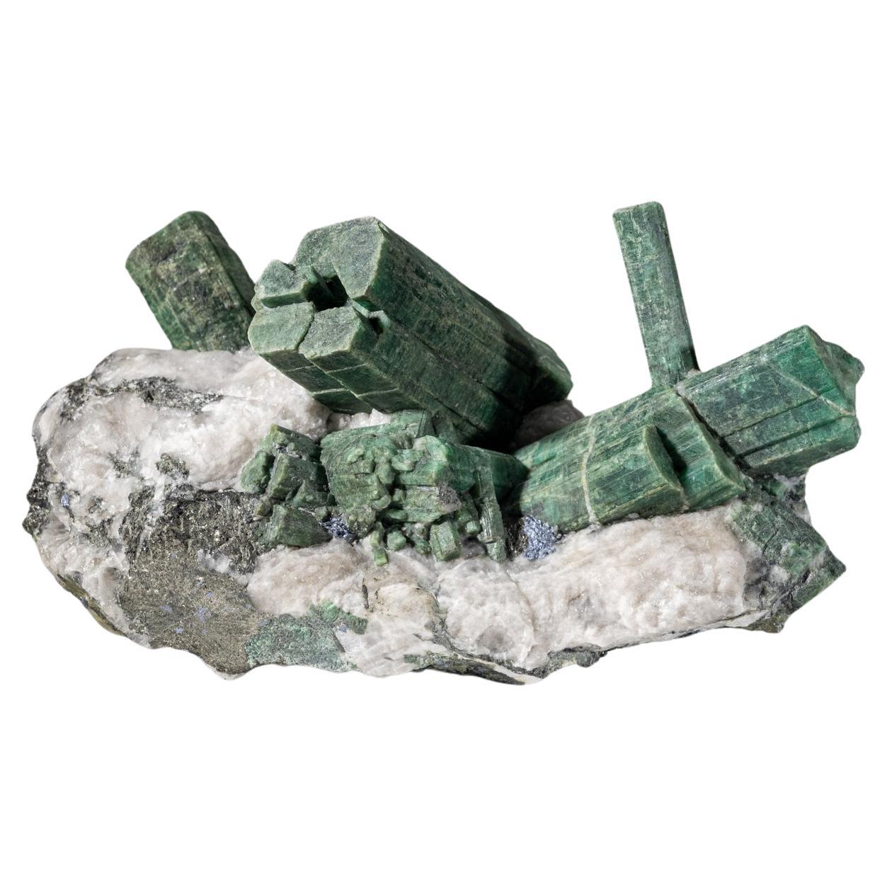 Beryl var. Emerald on Quartz Biotite from Socoto, Bahia, Brazil For Sale