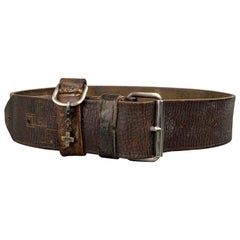BERYLL Size S Brown Distressed Leather Belt