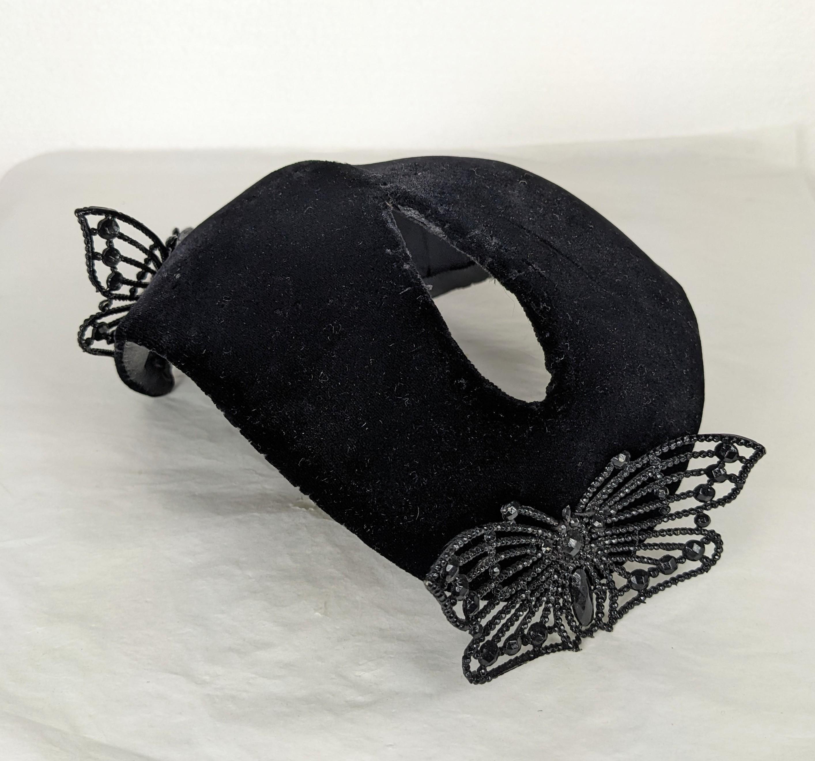 Bes Ben Velvet Mask Hat with Cut Steel Butterflies For Sale 6