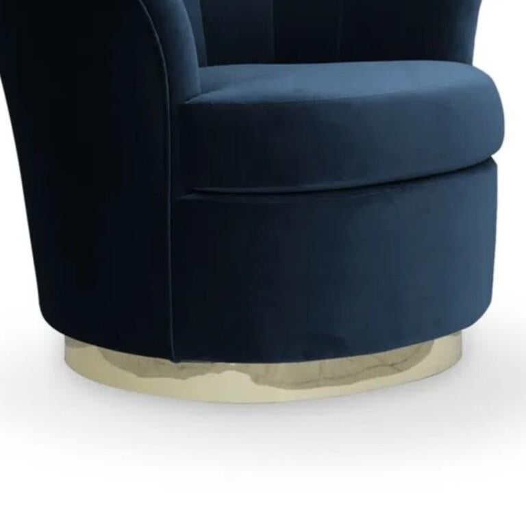 Besame-Stuhl mit drehbarem Metallgestell (auf Lager) (Handgefertigt) im Angebot