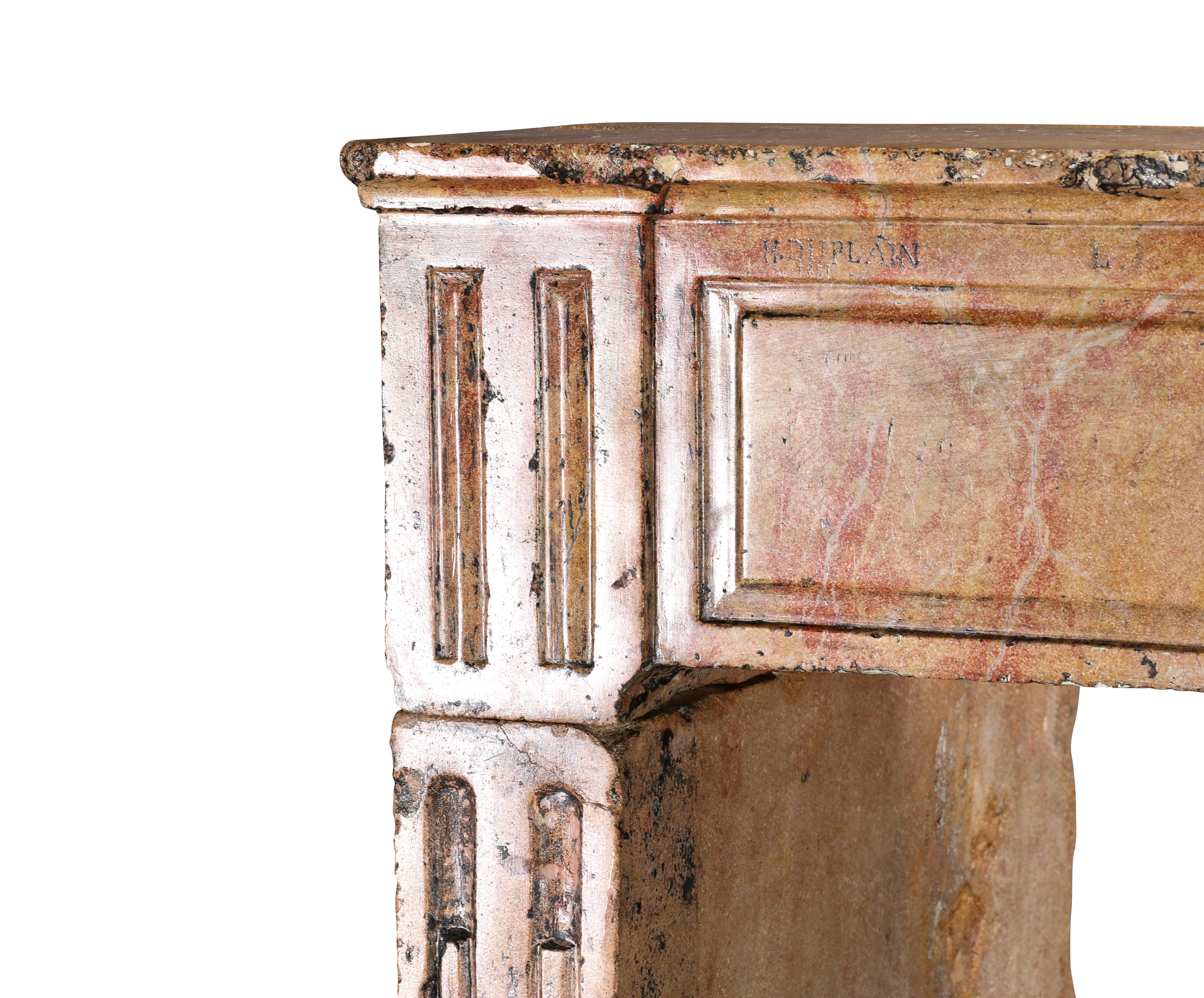 Repisa de chimenea Besancenot Vino Beaune Segundo Imperio Firmado H. Duplain 1857 en venta 6