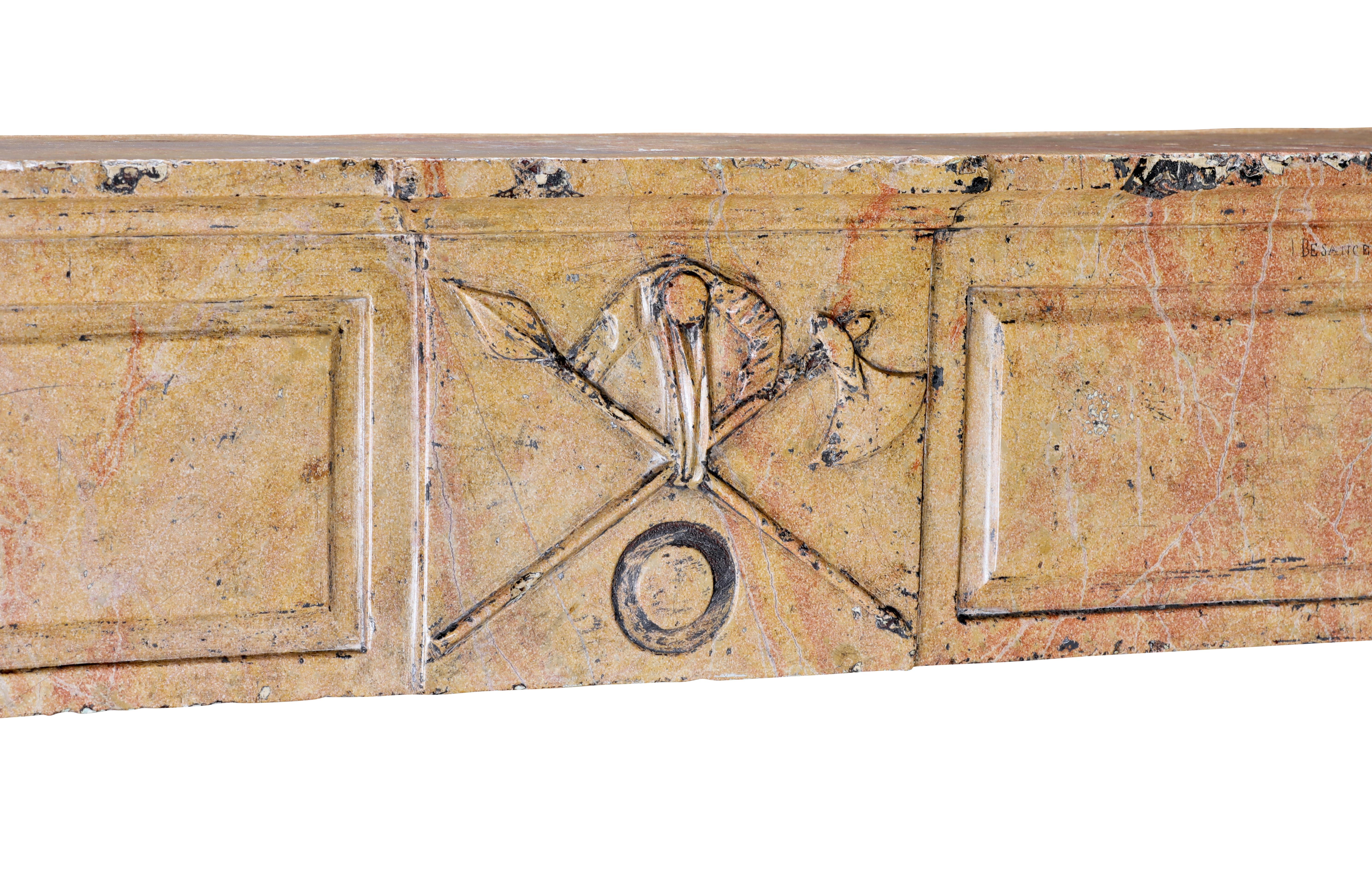 Repisa de chimenea Besancenot Vino Beaune Segundo Imperio Firmado H. Duplain 1857 en venta 8