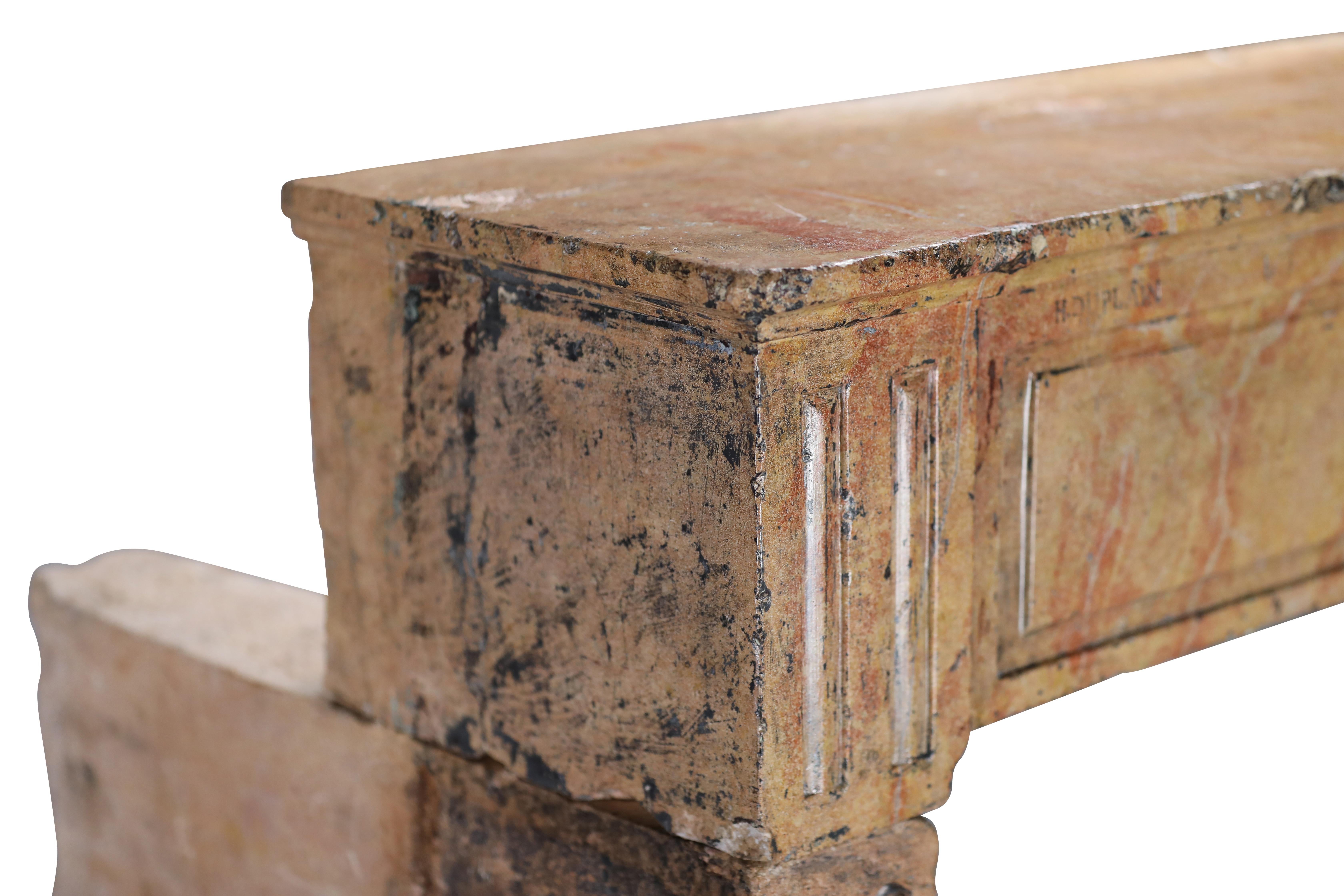 Repisa de chimenea Besancenot Vino Beaune Segundo Imperio Firmado H. Duplain 1857 en venta 13