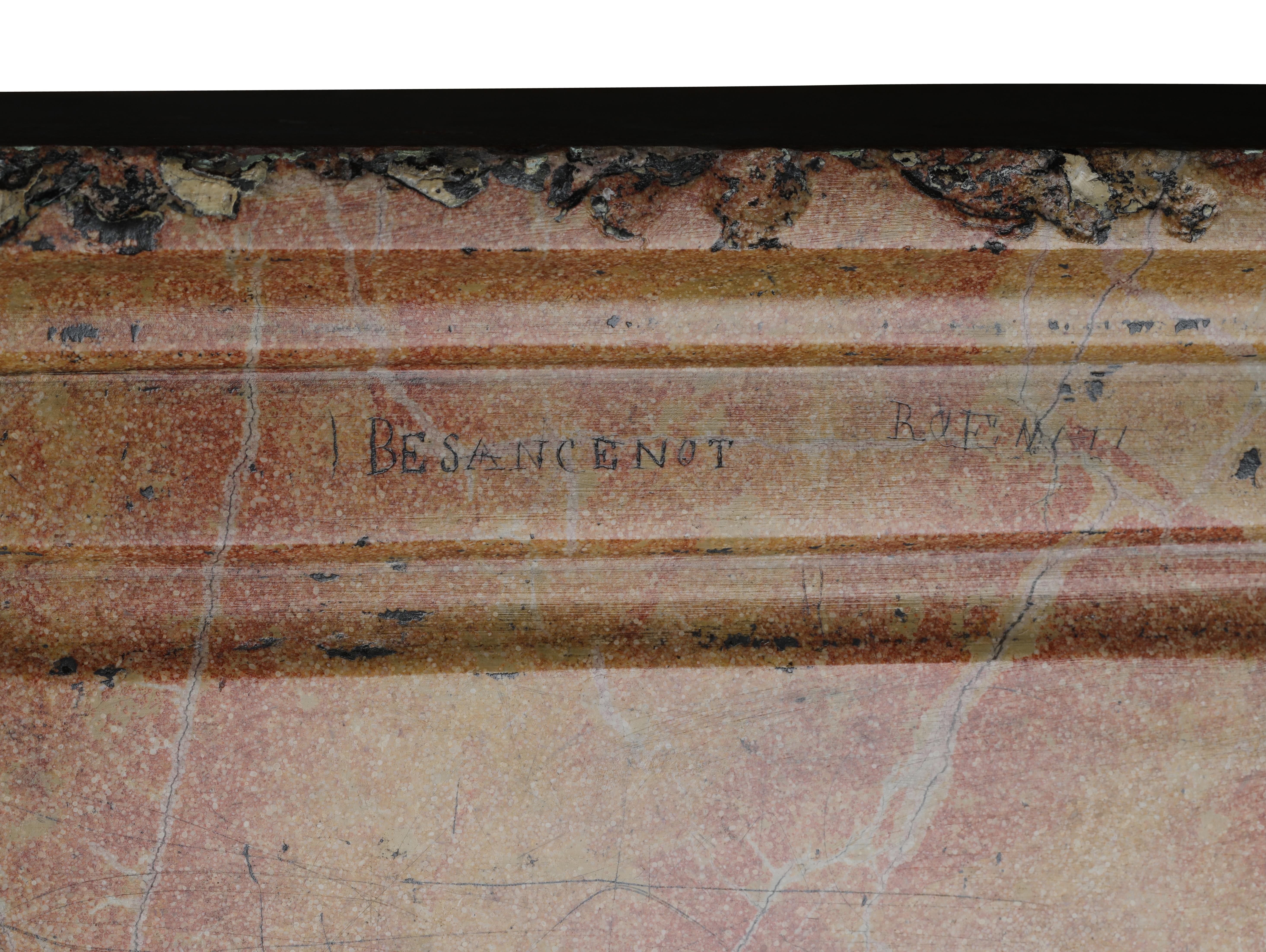 Repisa de chimenea Besancenot Vino Beaune Segundo Imperio Firmado H. Duplain 1857 siglo XIX en venta