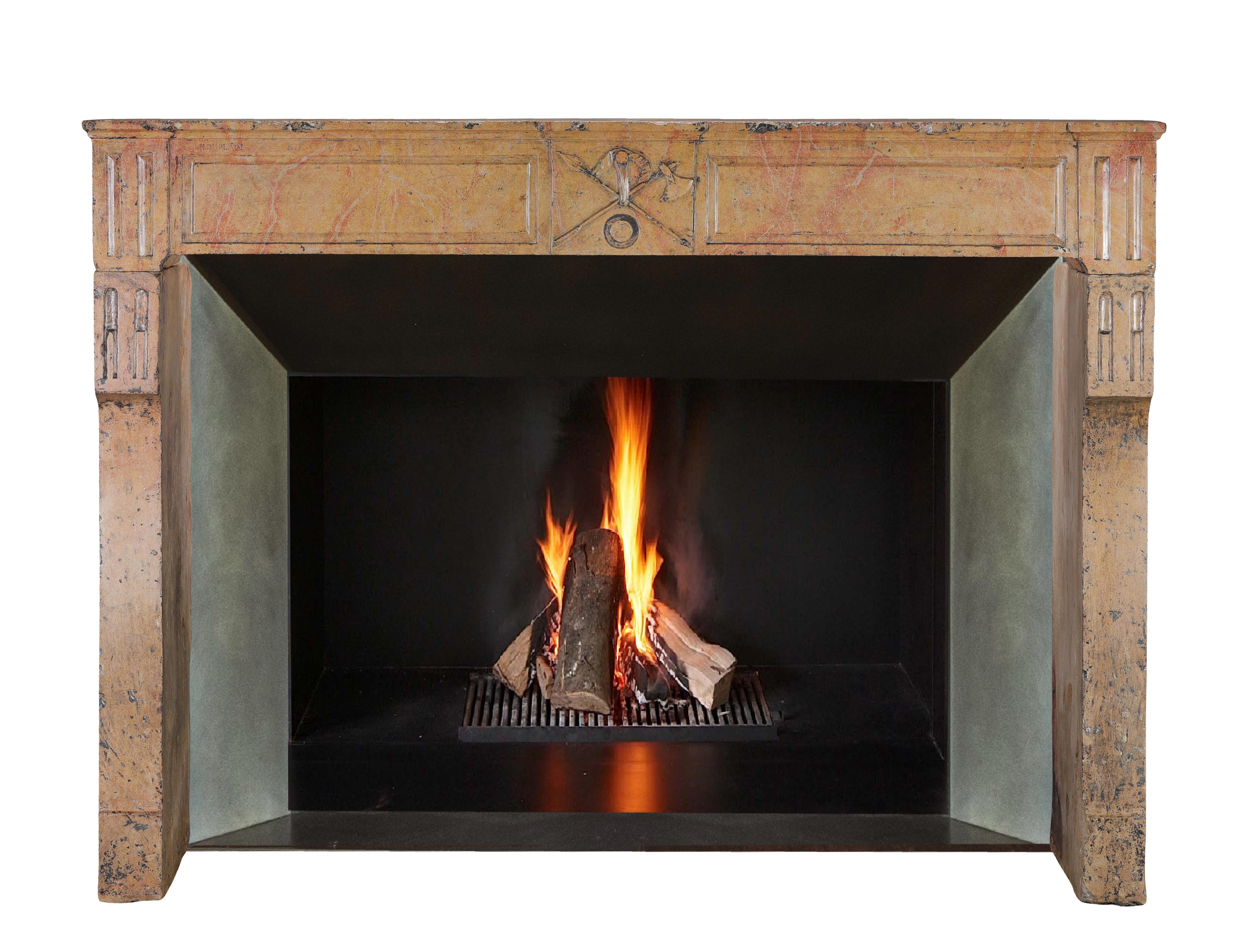 Repisa de chimenea Besancenot Vino Beaune Segundo Imperio Firmado H. Duplain 1857 en venta 1