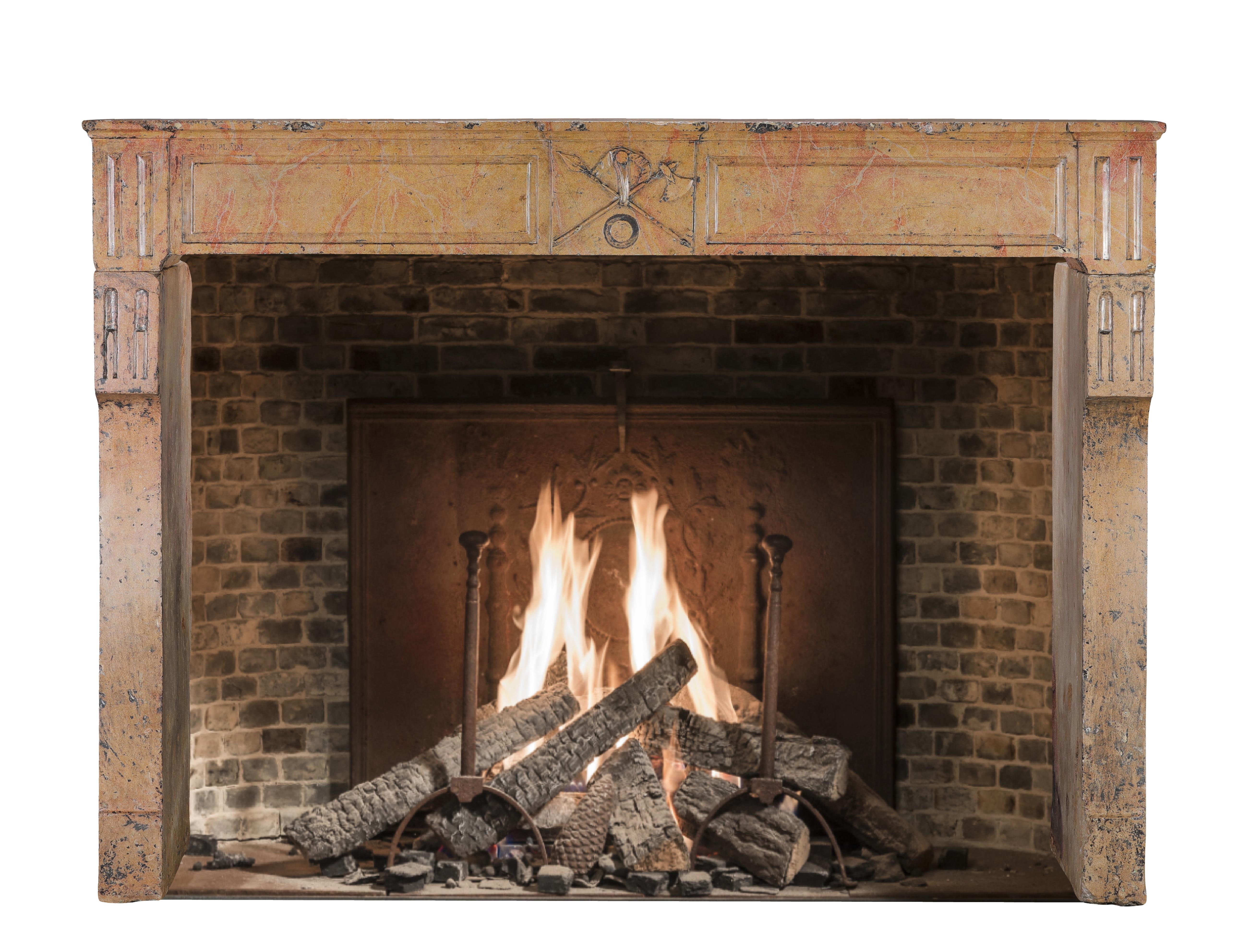 Repisa de chimenea Besancenot Vino Beaune Segundo Imperio Firmado H. Duplain 1857 en venta 2