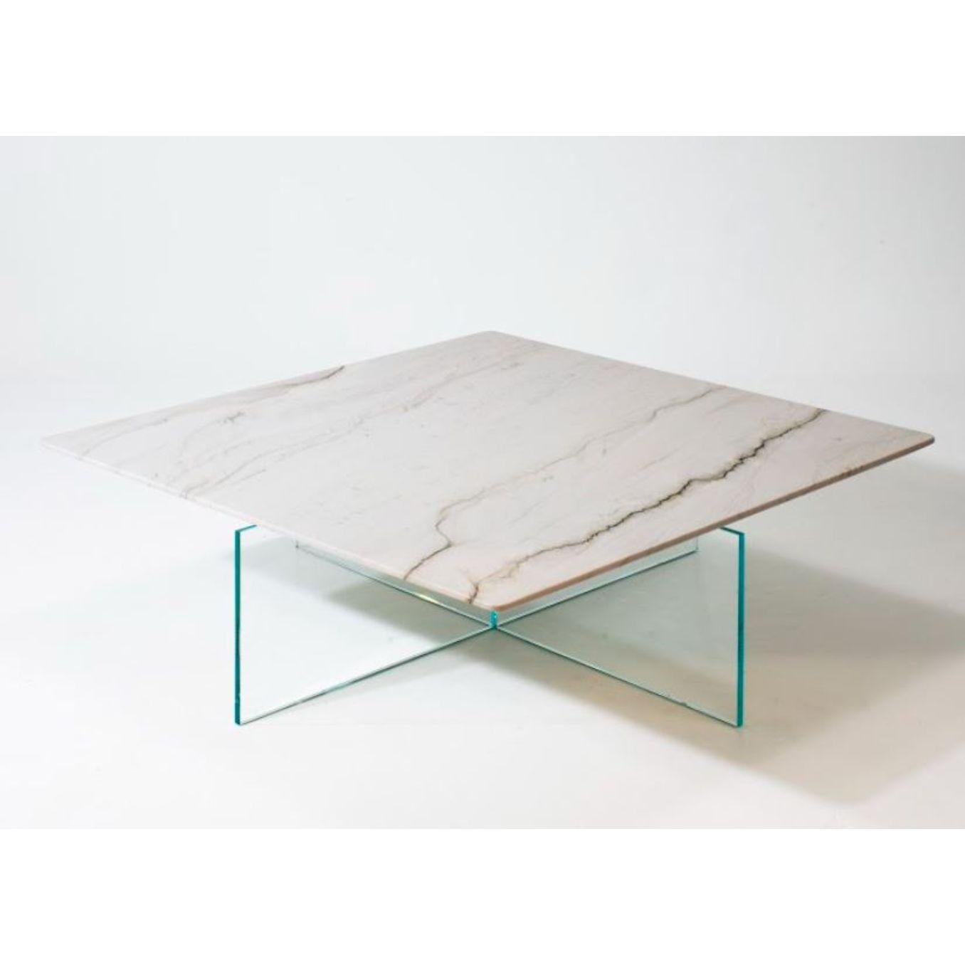 Beside Myself Square Coffee Table by Claste 
Dimensions: D 106.7 x W 106.7 x H 35.6 cm
Material: Marble, Glass
Weight: 145 kg

Since 2017 Quinlan Osborne has cultivated an aesthetic in his work that is rooted in the passion for contemporary design