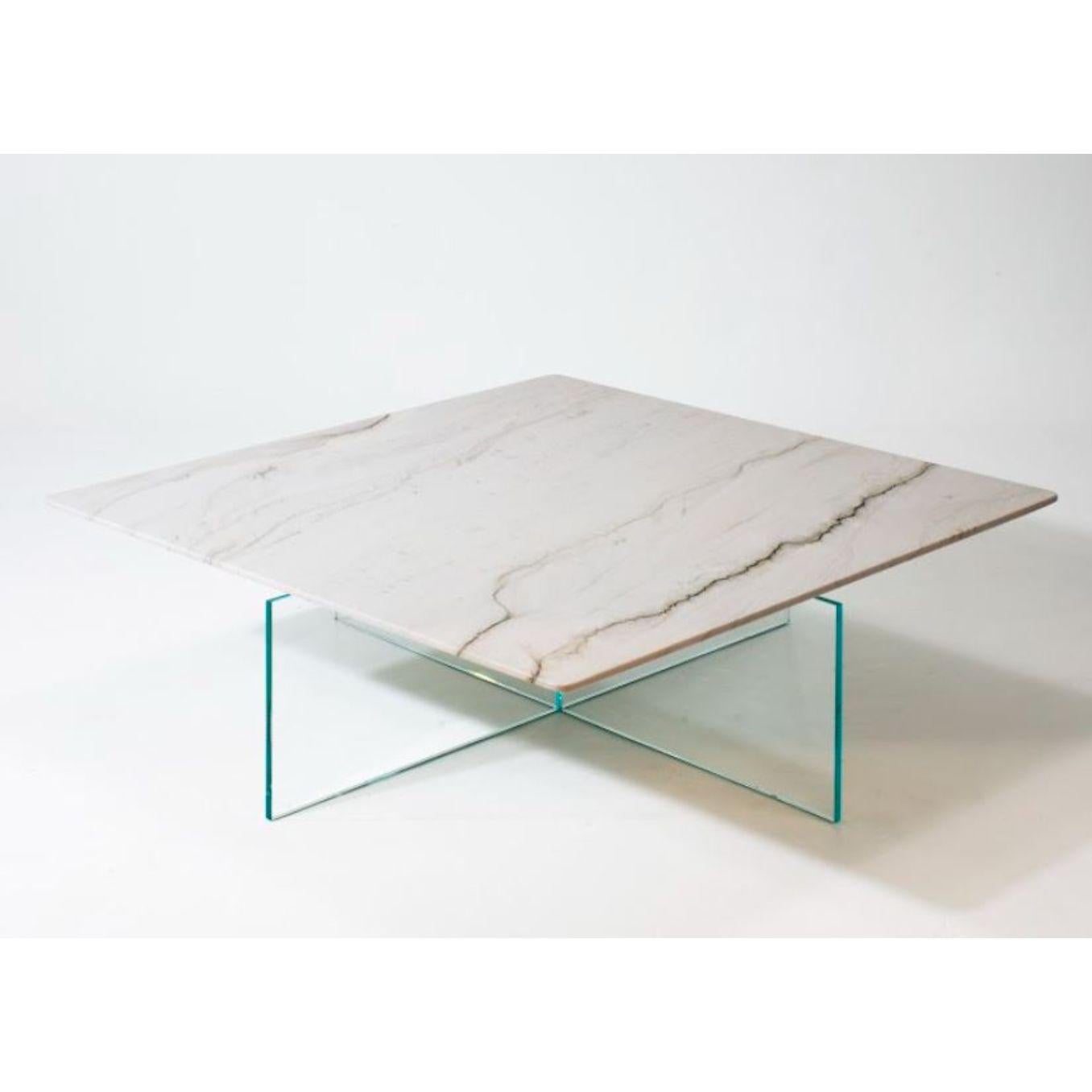 Beside Myself Square Coffee Table by Claste 
Dimensions: D 106.7 x W 106.7 x H 35.6 cm
Material: Marble, Glass
Weight: 145 kg

Since 2017 Quinlan Osborne has cultivated an aesthetic in his work that is rooted in the passion for contemporary