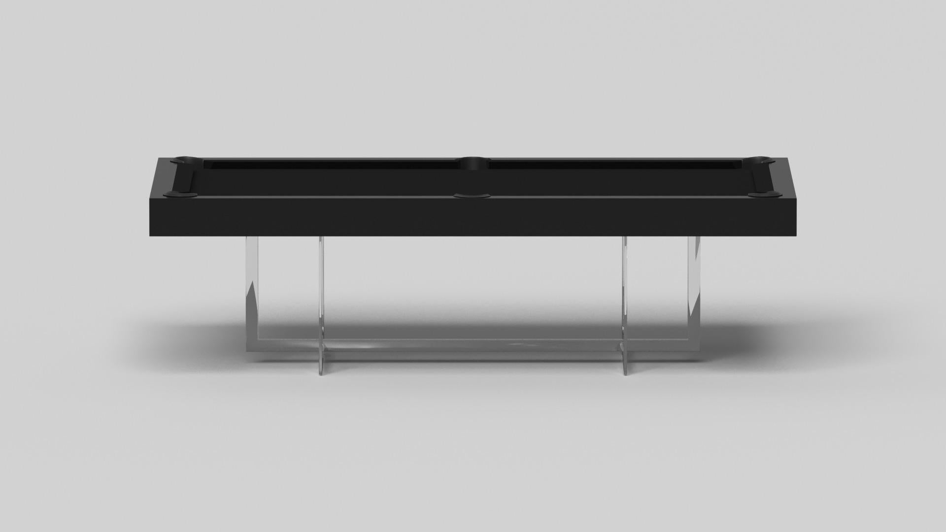 Modern Elevate Customs Beso Pool Table / Solid Pantone Black in 7'/8' - Made in USA For Sale