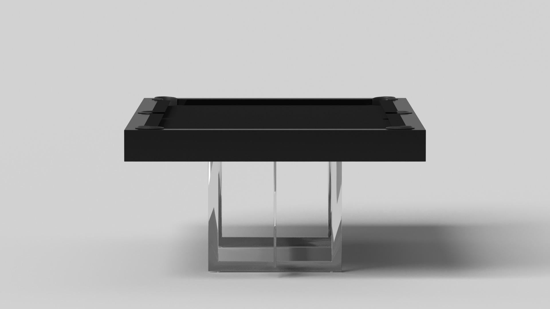 Modern Elevate Customs Beso Pool Table / Solid Pantone Black Color in 9' - Made in USA For Sale