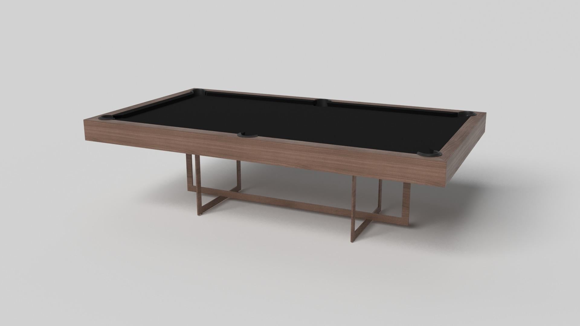 With an open metal foundation, our Beso table is a unique expression of contemporary forms and negative space. This pool table is handcrafted by our master artisans with a rectangle-in-rectangle base that echoes the angles and edges of a regulation