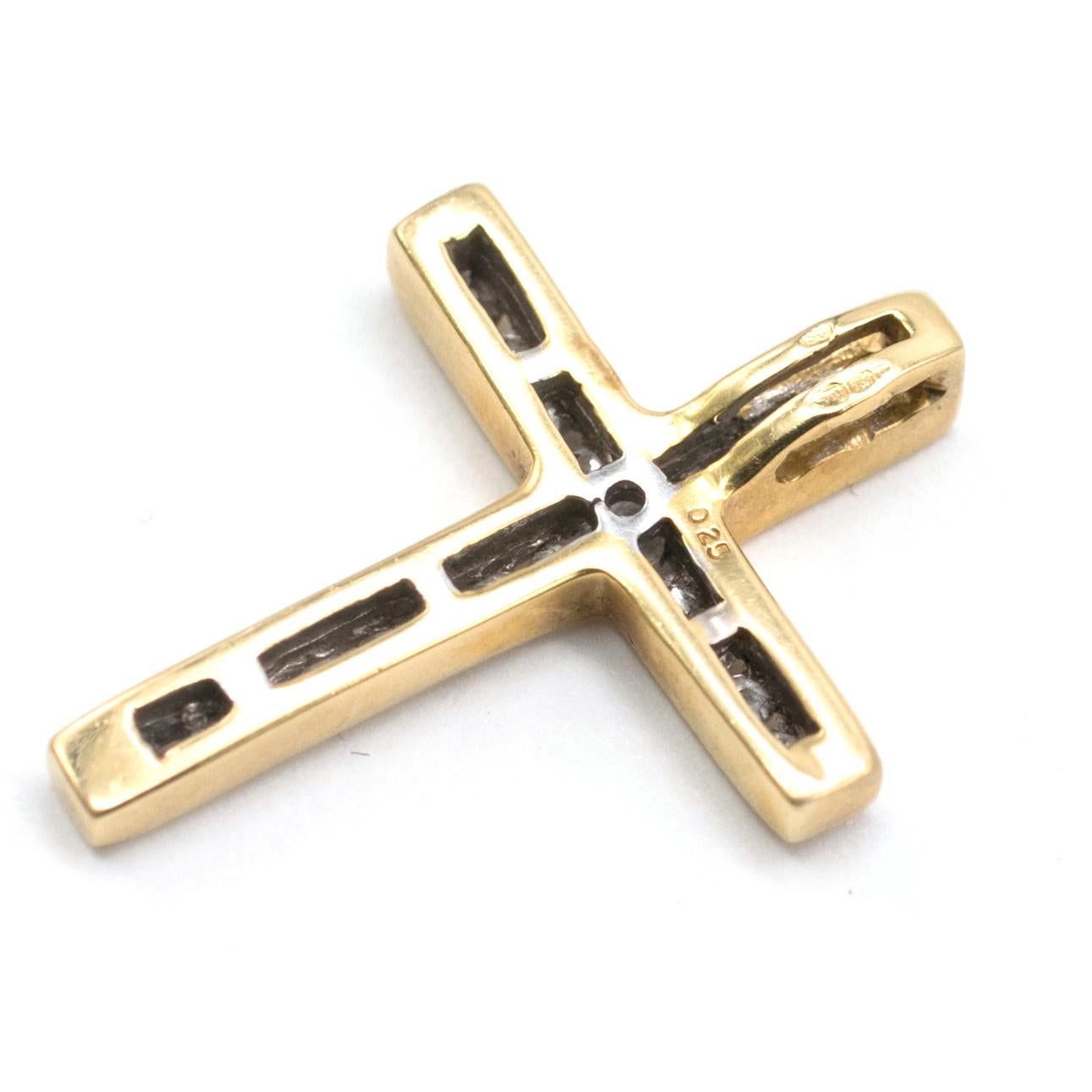 Women's or Men's Bespoke 0.25 Carat Diamond Gold Cross Pendant
