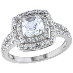 Bespoke 0.5-1 Carat Double Halo, Split Shank Diamond Engagement Ring