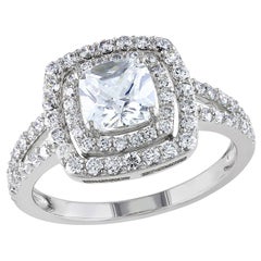 Bespoke 0.5-1 Carat Double Halo, Split Shank Diamond Engagement Ring