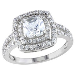 Bespoke 0.5-1 Carat Double Halo, Split Shank Diamond Engagement Ring