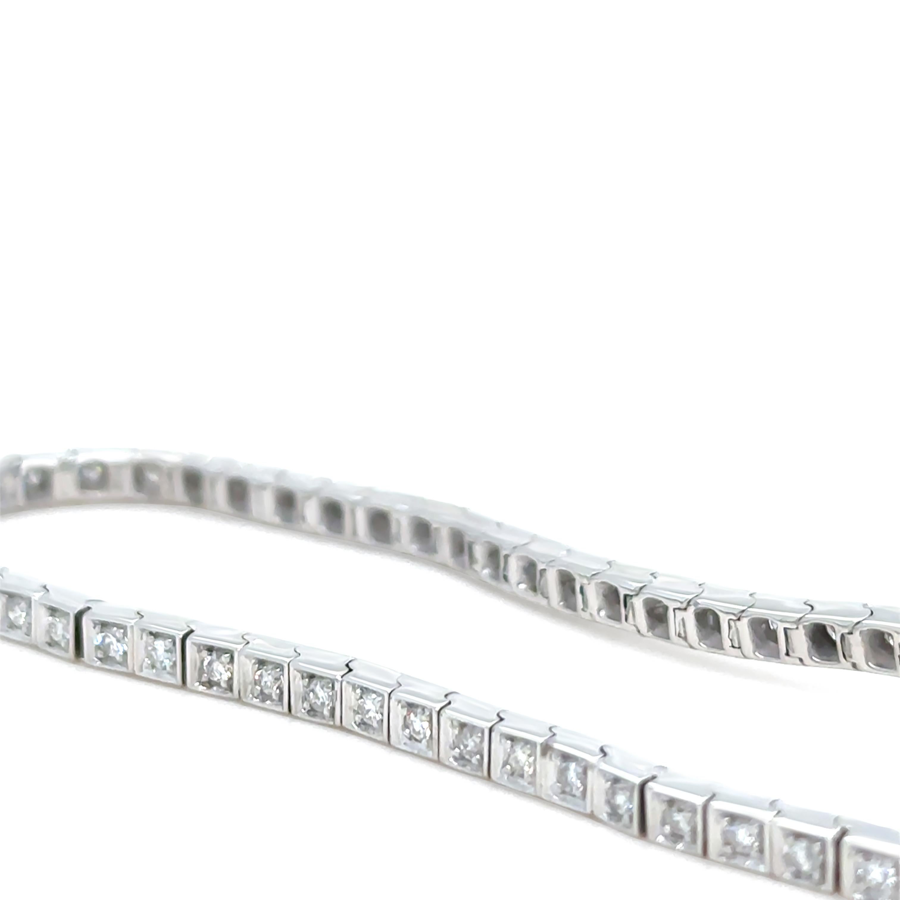  Bracelet tennis sur mesure en or blanc 10 carats et diamants 1,18 carat Pour femmes 