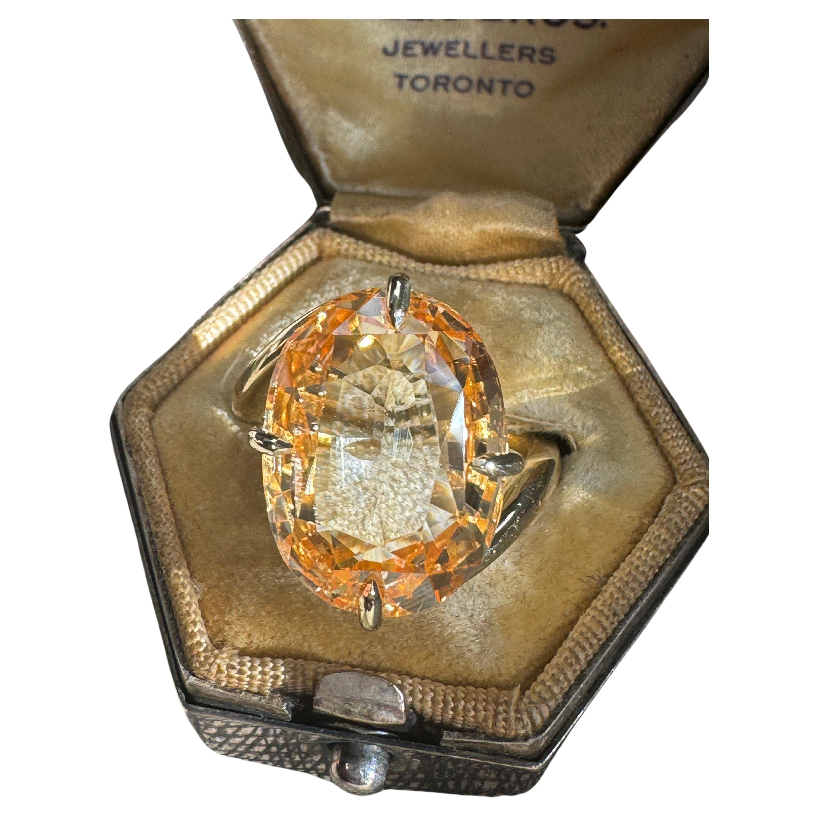 Bespoke 13.81 Carat No-Heat Yellow Sapphire Bypass Ring - AGL