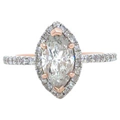 Bespoke 14ct Rose Gold Diamond Engagement Ring 1.48ct