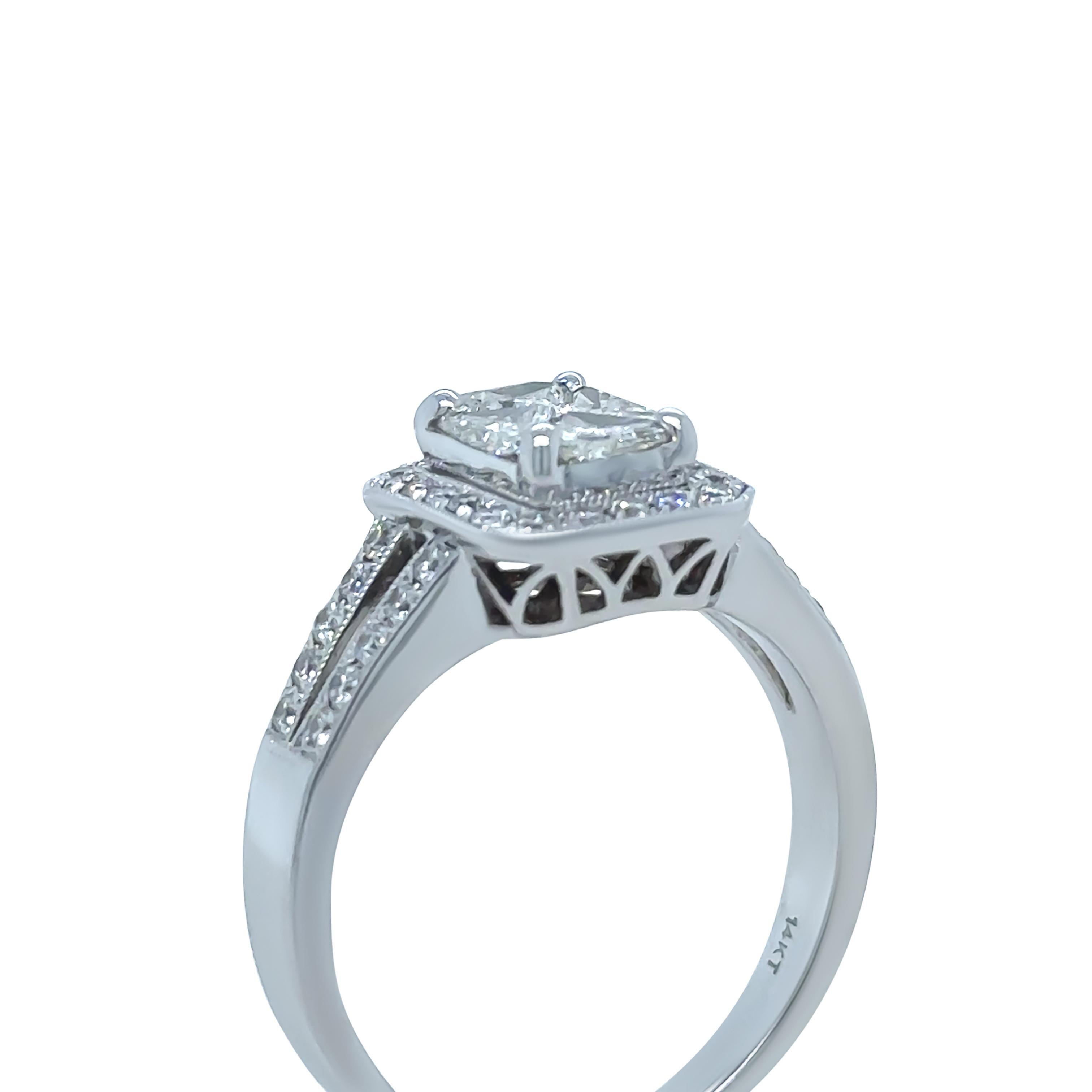 Bespoke 14ct White Gold Diamond Ring 1.48ct For Sale 1