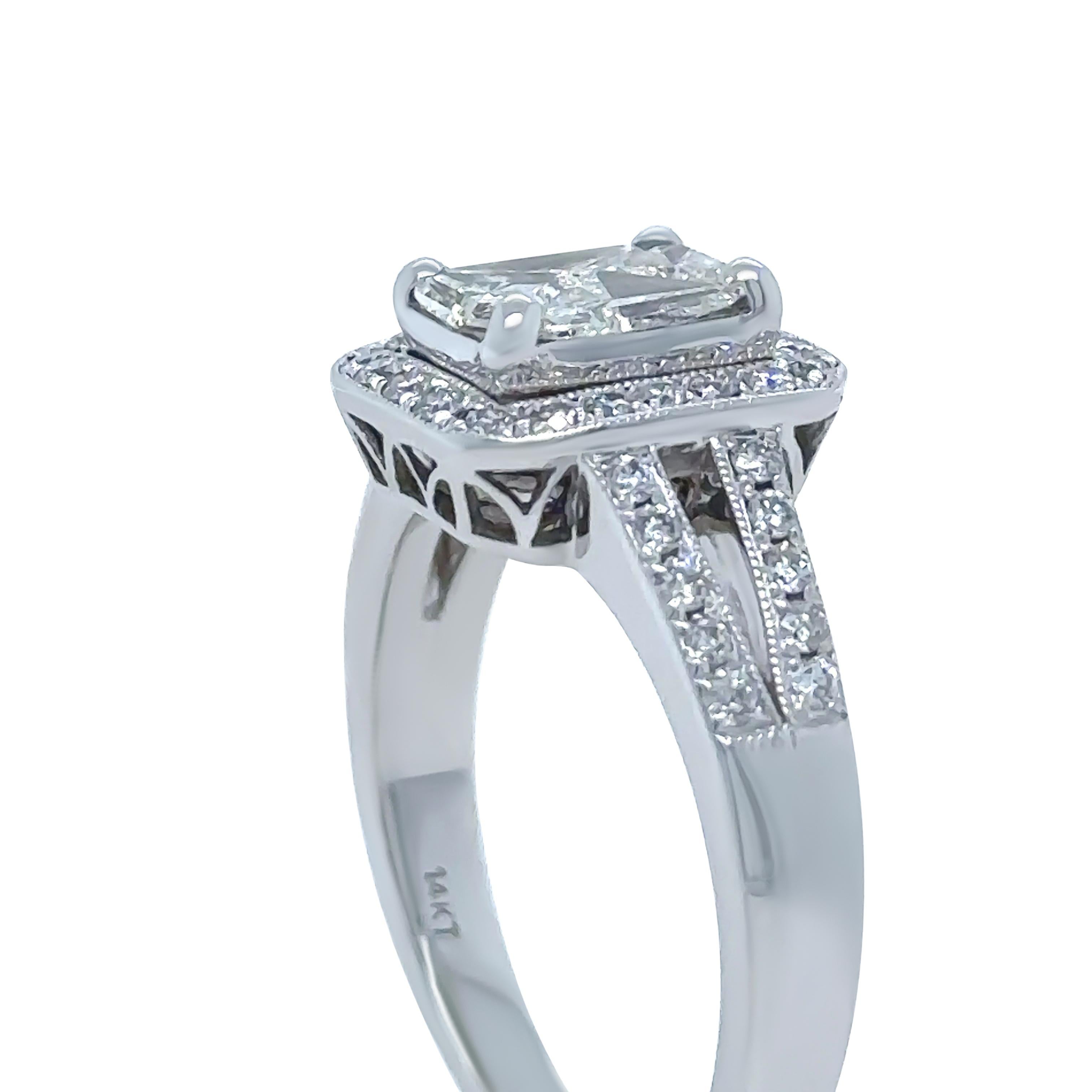 Bespoke 14ct White Gold Diamond Ring 1.48ct For Sale 3