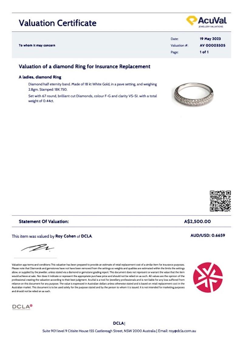 Bespoke 18 Carat White Gold Half Eternity Ring 0.44 Carat For Sale 5