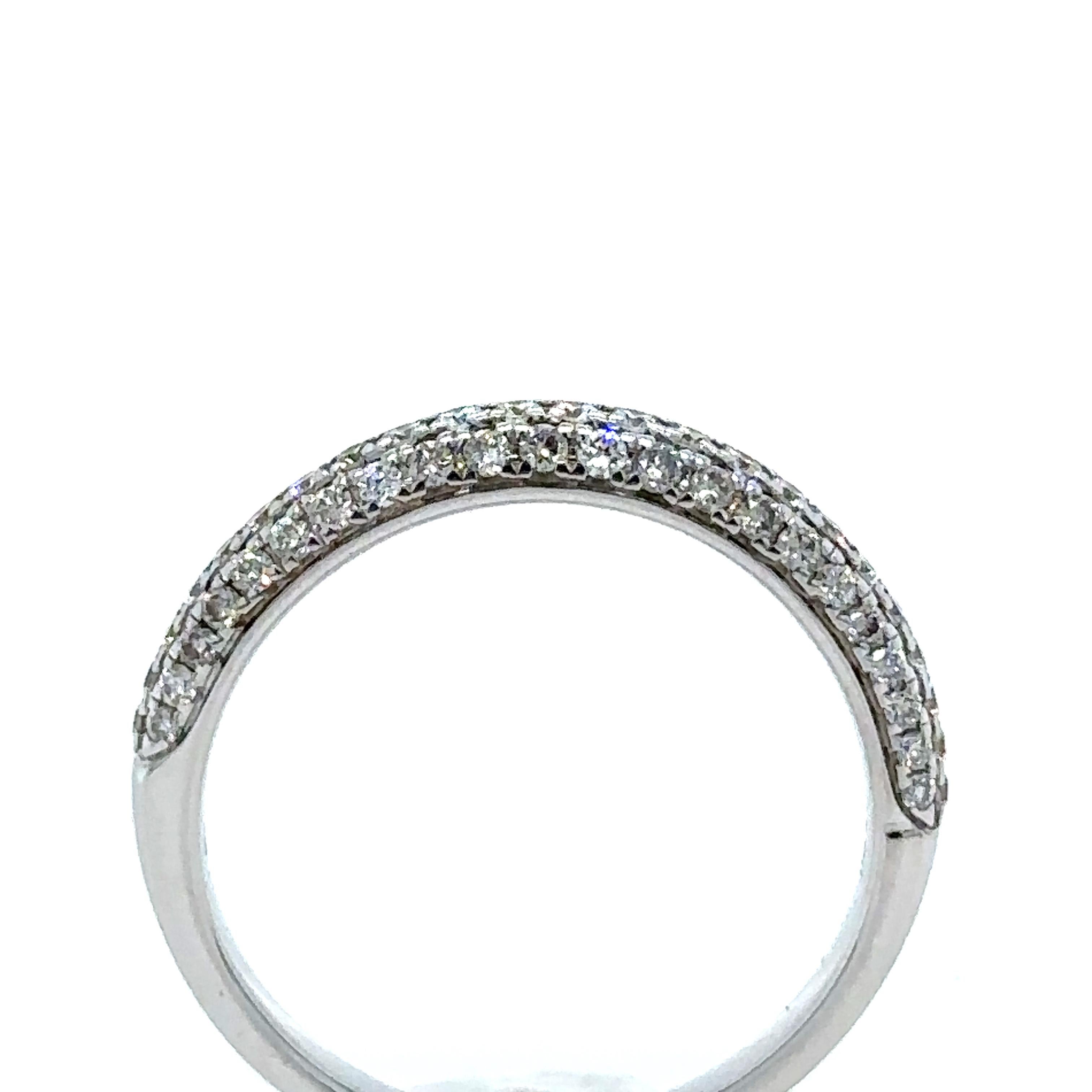 Brilliant Cut Bespoke 18 Carat White Gold Half Eternity Ring 0.44 Carat For Sale