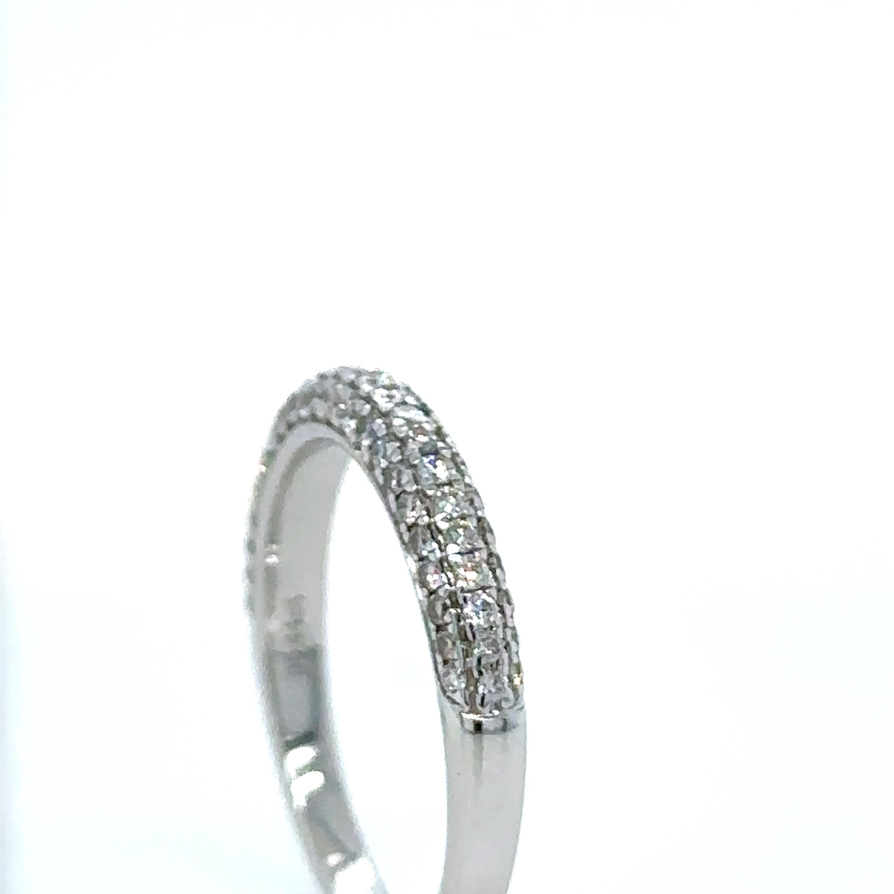 Women's or Men's Bespoke 18 Carat White Gold Half Eternity Ring 0.44 Carat For Sale