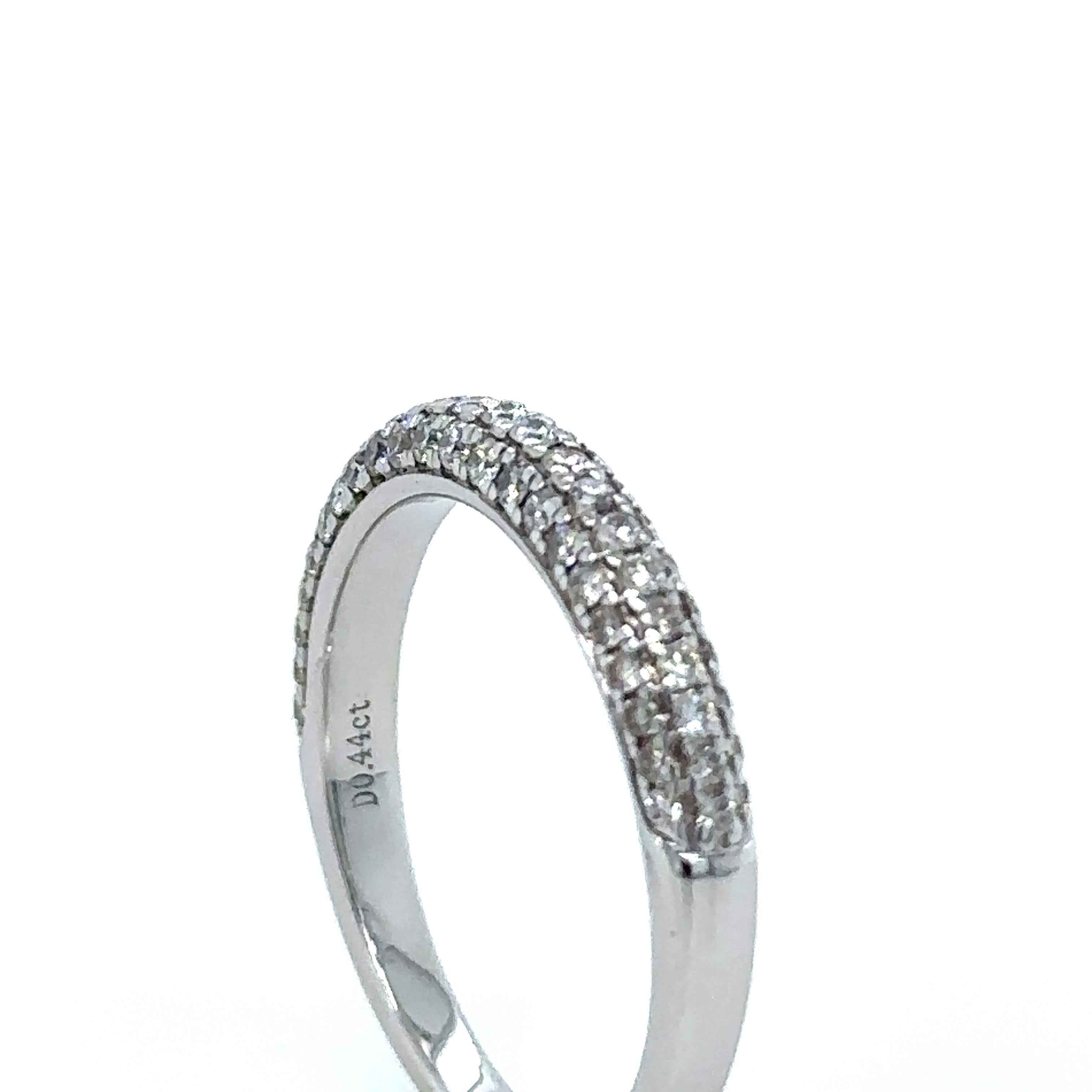 Bespoke 18 Carat White Gold Half Eternity Ring 0.44 Carat For Sale 1